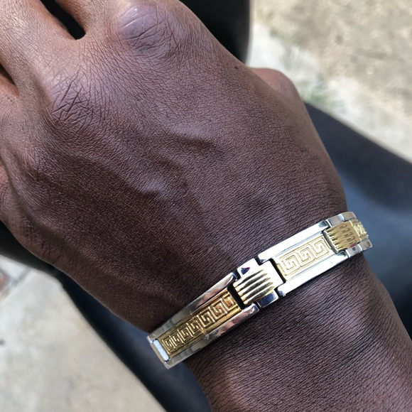 NW Yellow Gold over Stainless Steel bracelet, 8” L - Picture 6 of 7